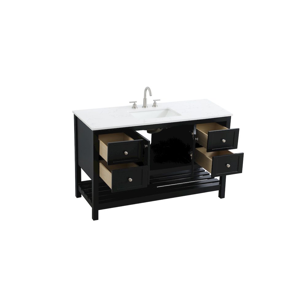 54 inch Single Bathroom Vanity in Black