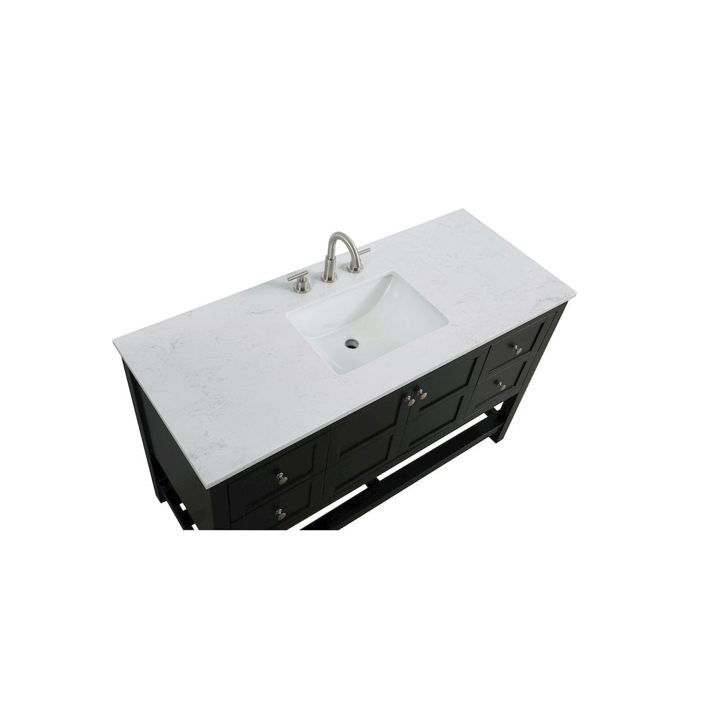 54 inch Single Bathroom Vanity in Black
