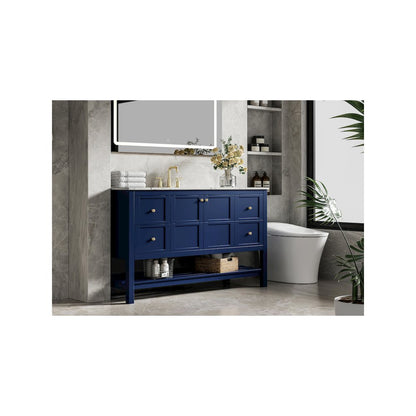 54 inch Single Bathroom Vanity in Blue
