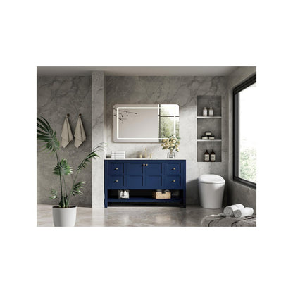 54 inch Single Bathroom Vanity in Blue