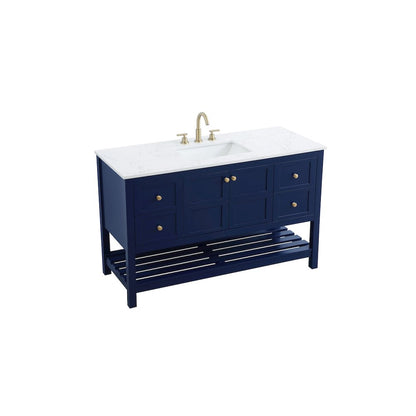 54 inch Single Bathroom Vanity in Blue