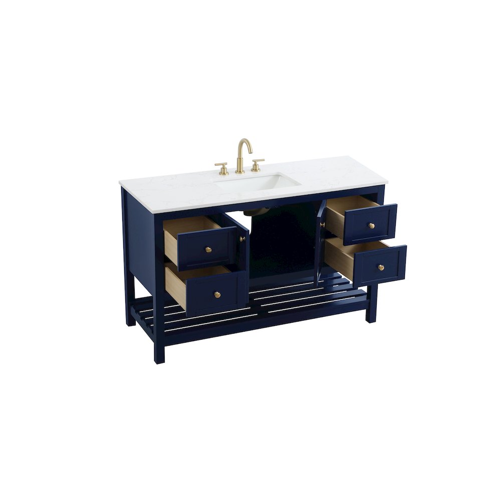 54 inch Single Bathroom Vanity in Blue