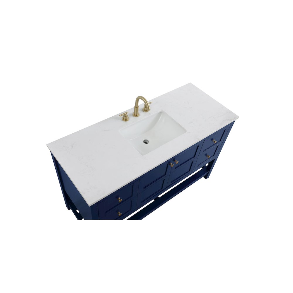 54 inch Single Bathroom Vanity in Blue
