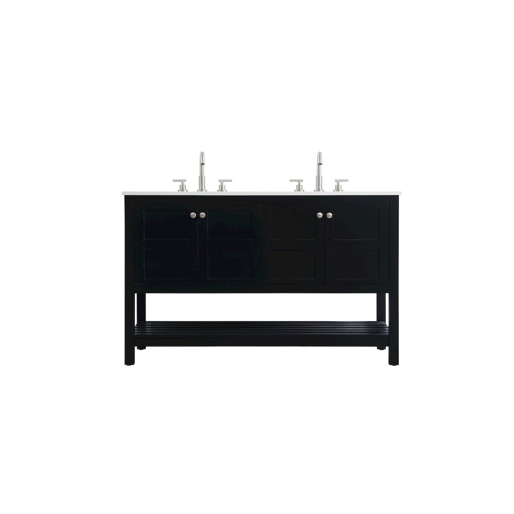 54 inch Double Bathroom Vanity in Black
