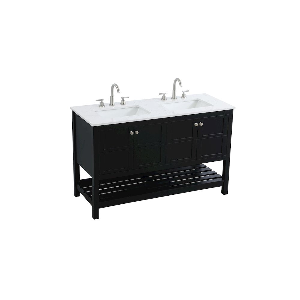 54 inch Double Bathroom Vanity in Black