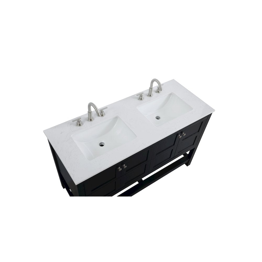 54 inch Double Bathroom Vanity in Black