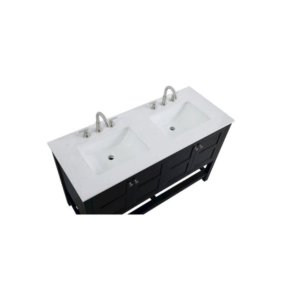 54 inch Double Bathroom Vanity in Black