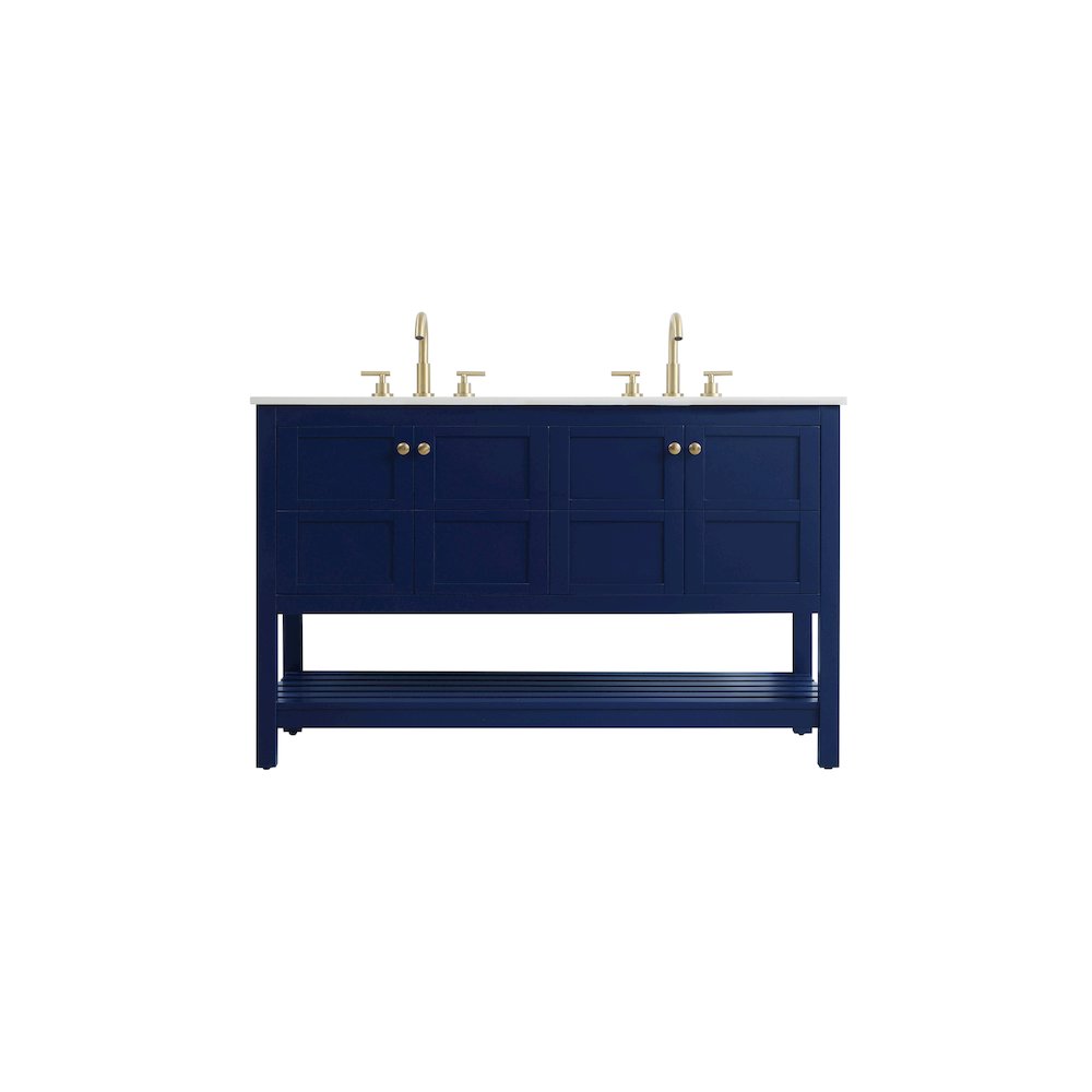 54 inch Double Bathroom Vanity in Blue