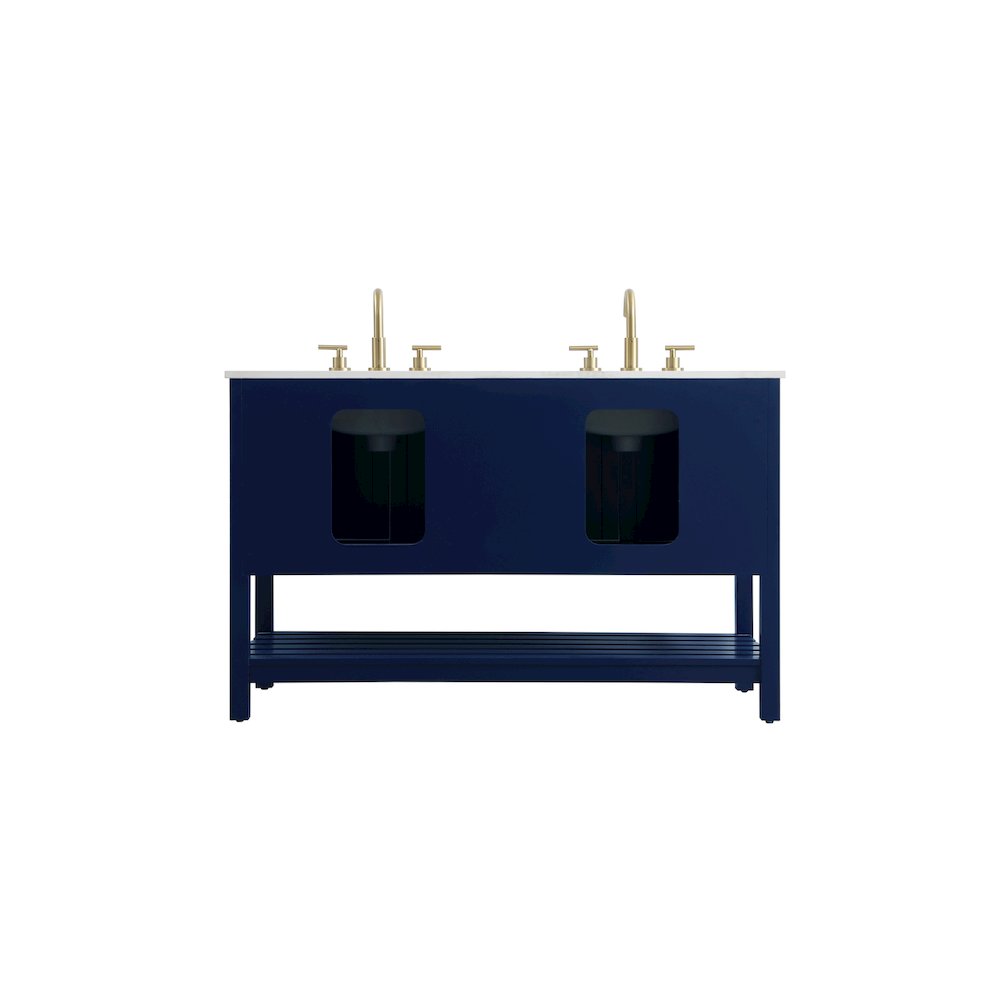 54 inch Double Bathroom Vanity in Blue