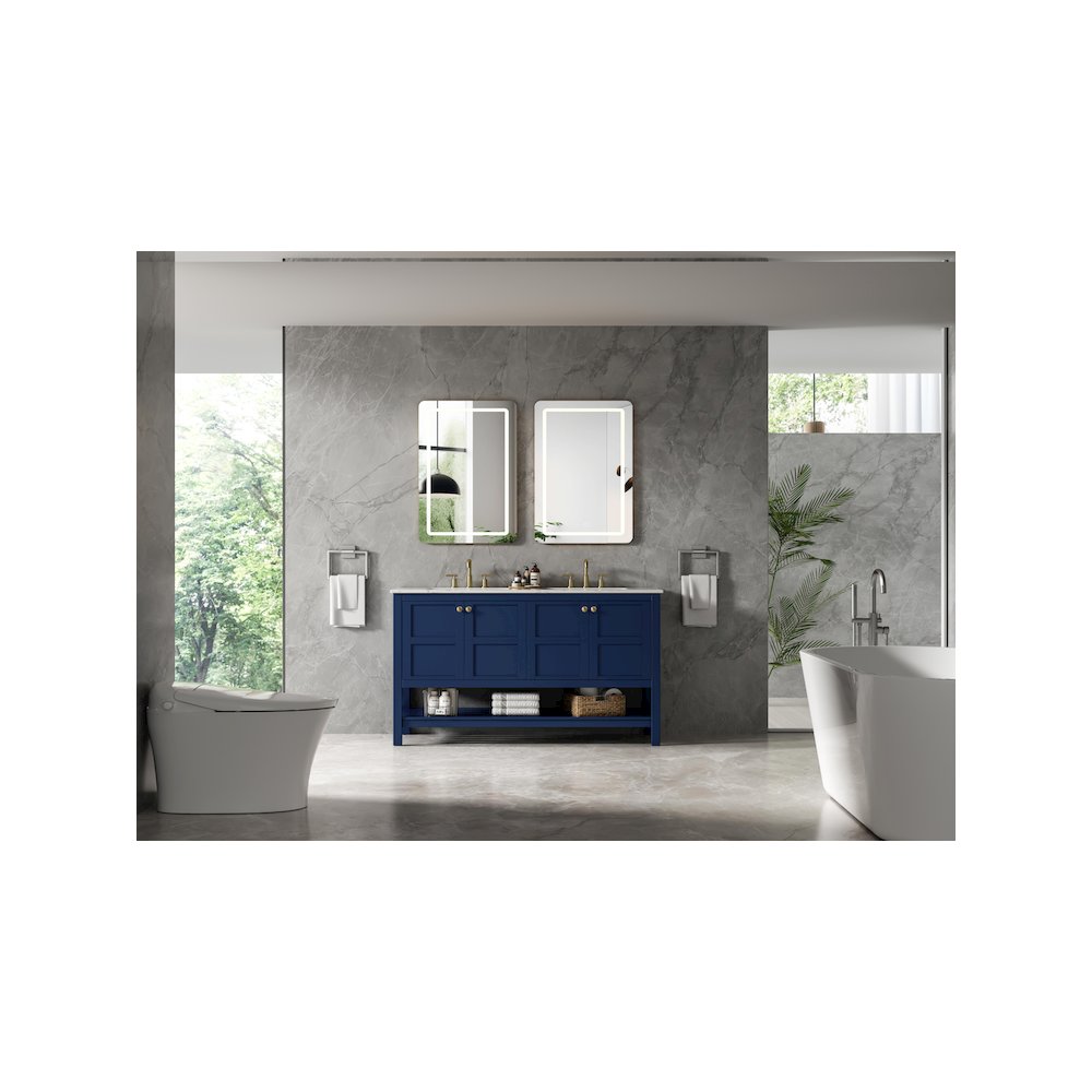 54 inch Double Bathroom Vanity in Blue