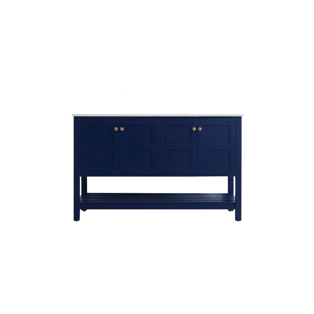 54 inch Double Bathroom Vanity in Blue