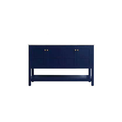 54 inch Double Bathroom Vanity in Blue