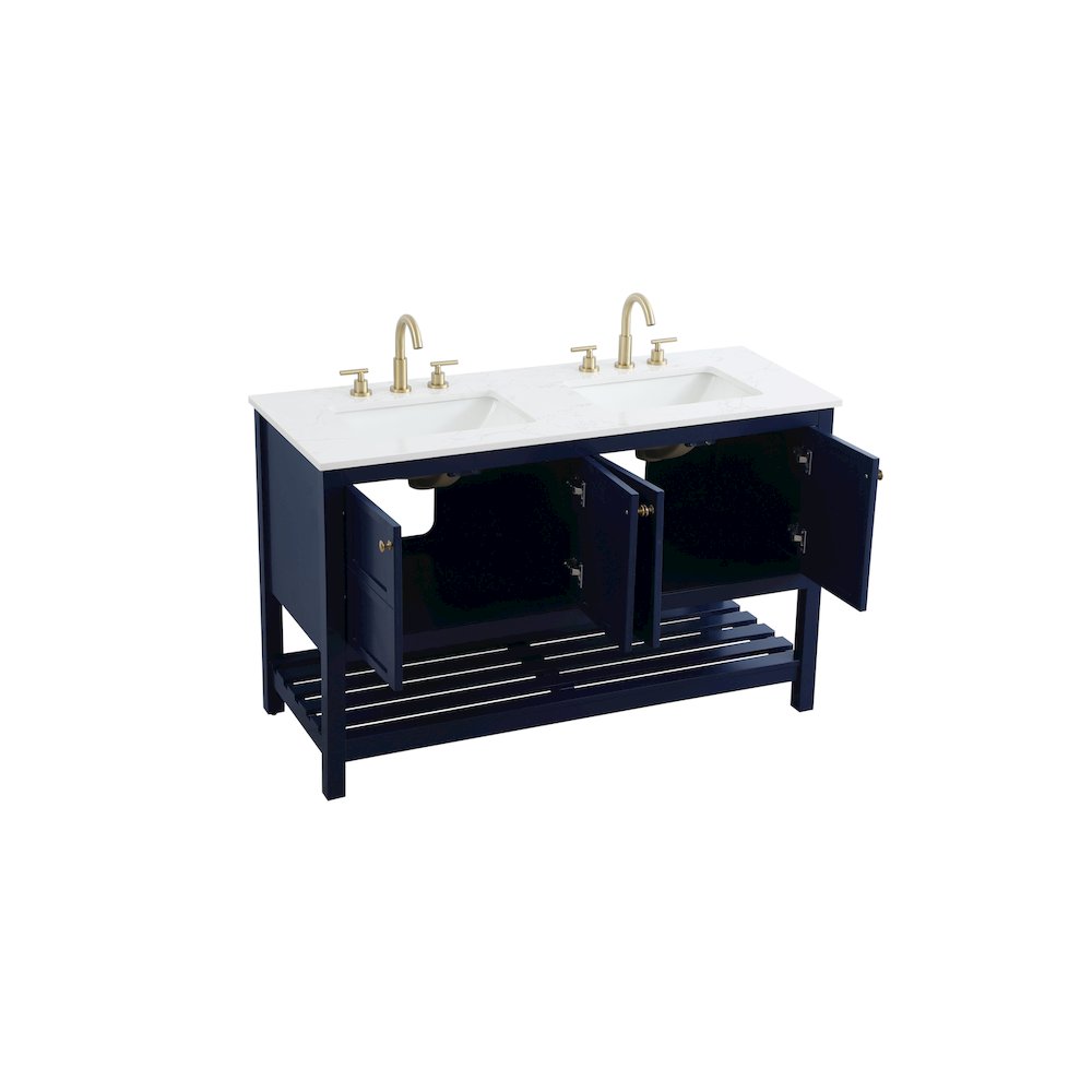 54 inch Double Bathroom Vanity in Blue