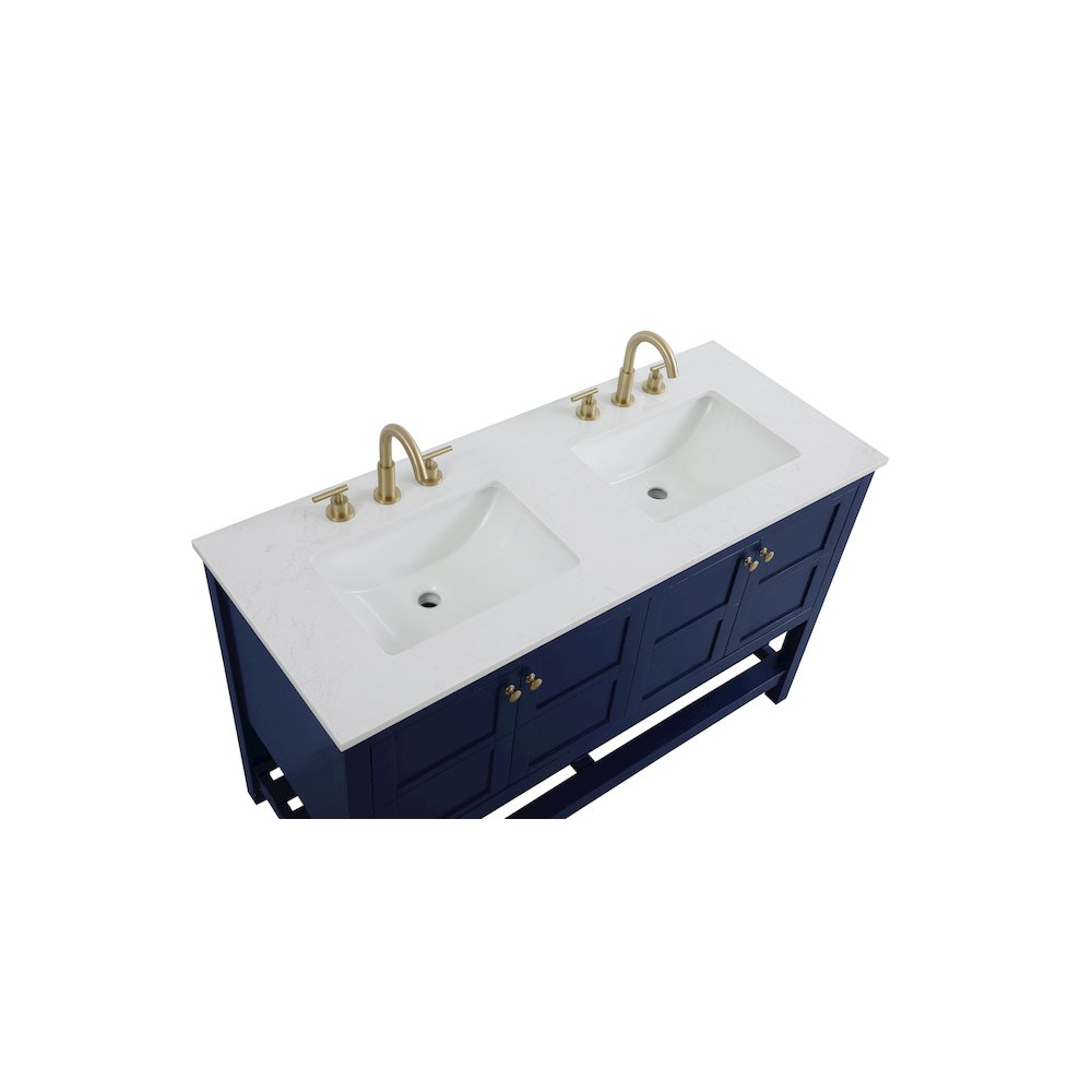 54 inch Double Bathroom Vanity in Blue
