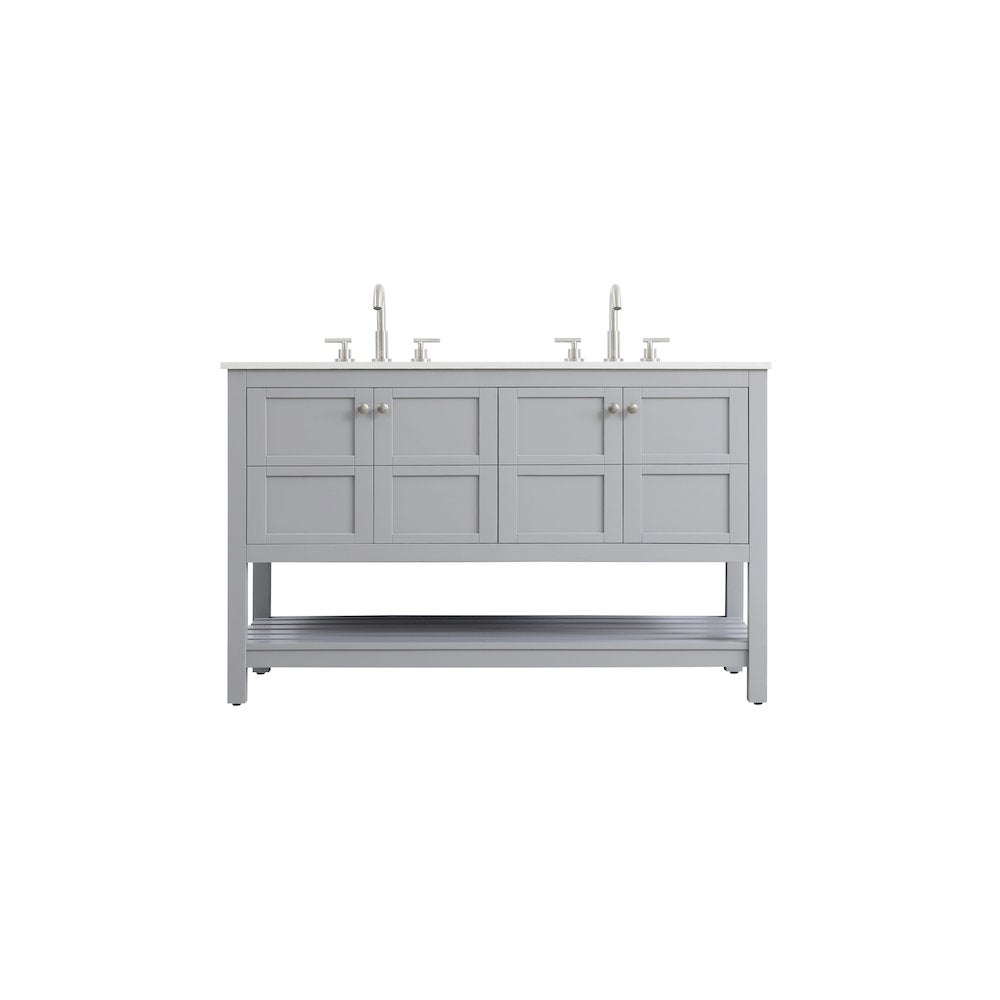 54 inch Double Bathroom Vanity in Grey