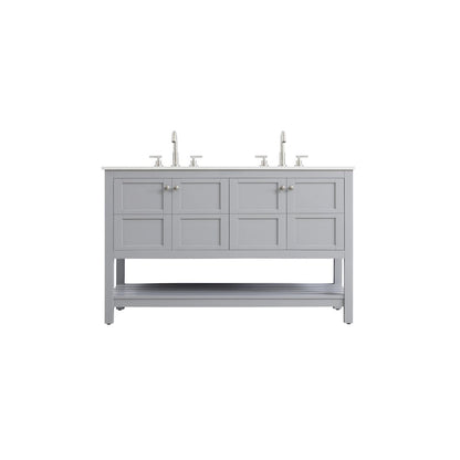 54 inch Double Bathroom Vanity in Grey