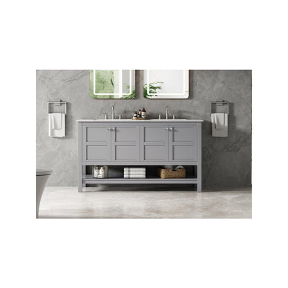 54 inch Double Bathroom Vanity in Grey