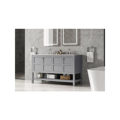 54 inch Double Bathroom Vanity in Grey