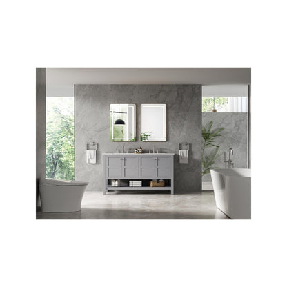 54 inch Double Bathroom Vanity in Grey