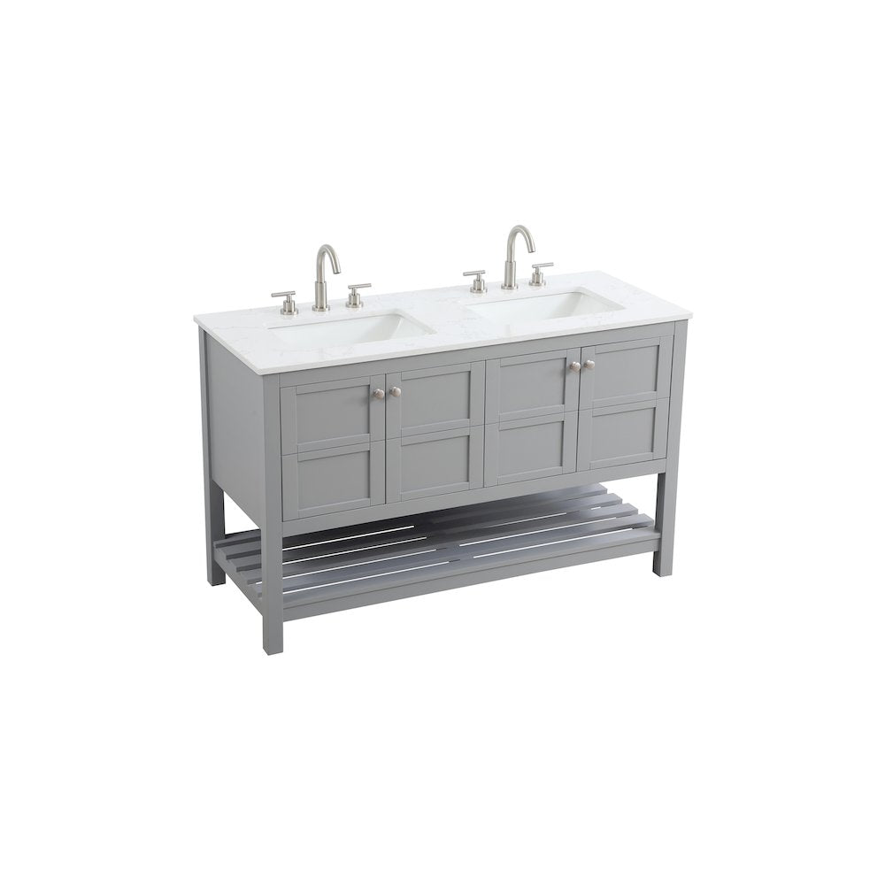 54 inch Double Bathroom Vanity in Grey