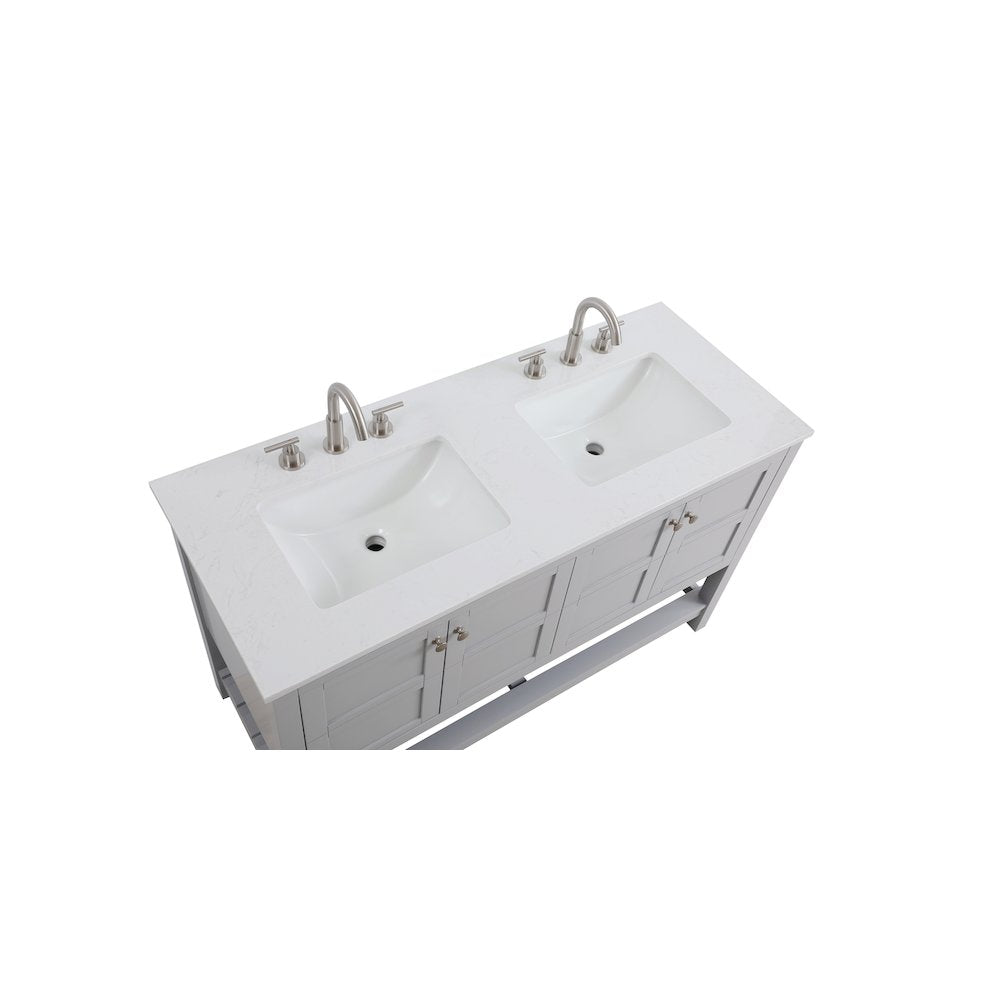 54 inch Double Bathroom Vanity in Grey