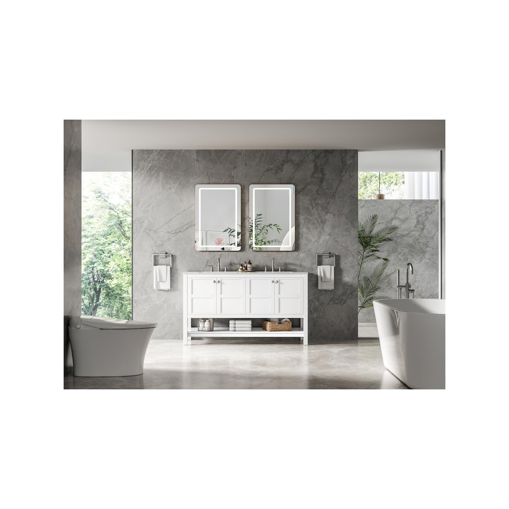 54 inch Double Bathroom Vanity in White