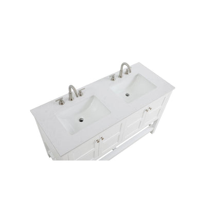 54 inch Double Bathroom Vanity in White