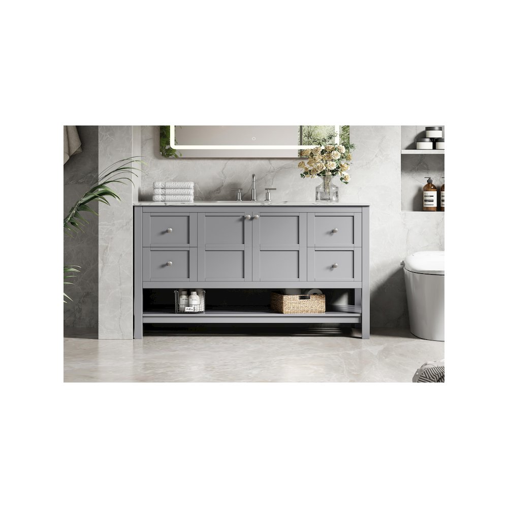 54 inch Single Bathroom Vanity in Grey