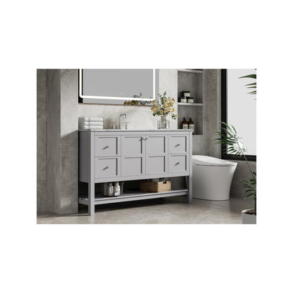 54 inch Single Bathroom Vanity in Grey