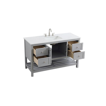54 inch Single Bathroom Vanity in Grey