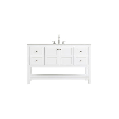 54 inch Single Bathroom Vanity in White
