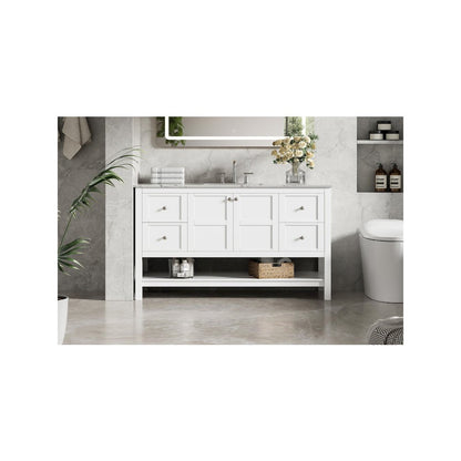 54 inch Single Bathroom Vanity in White