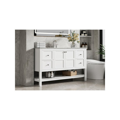 54 inch Single Bathroom Vanity in White
