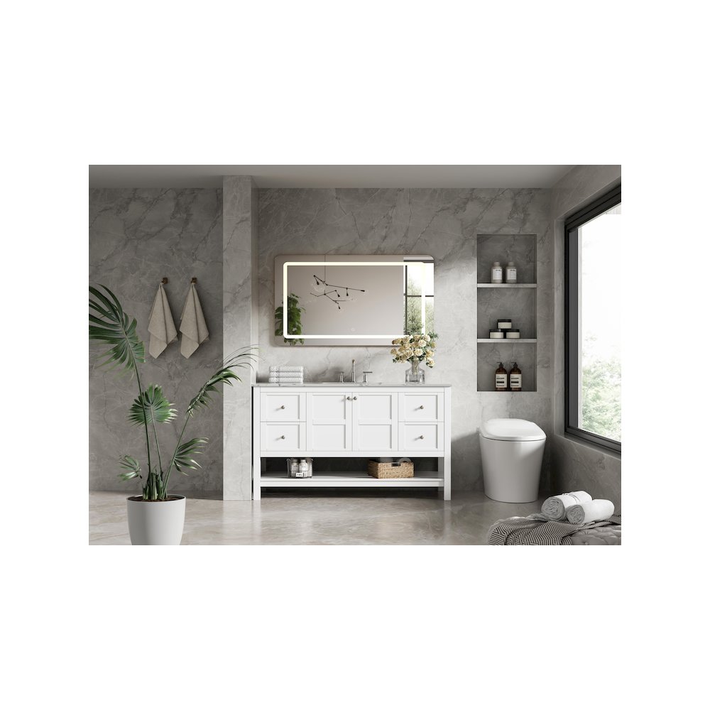 54 inch Single Bathroom Vanity in White