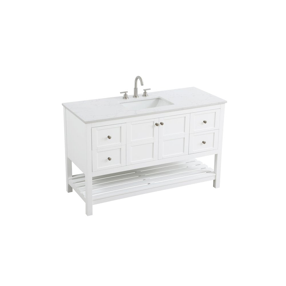 54 inch Single Bathroom Vanity in White
