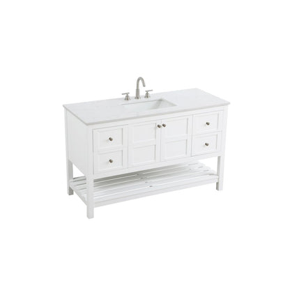 54 inch Single Bathroom Vanity in White