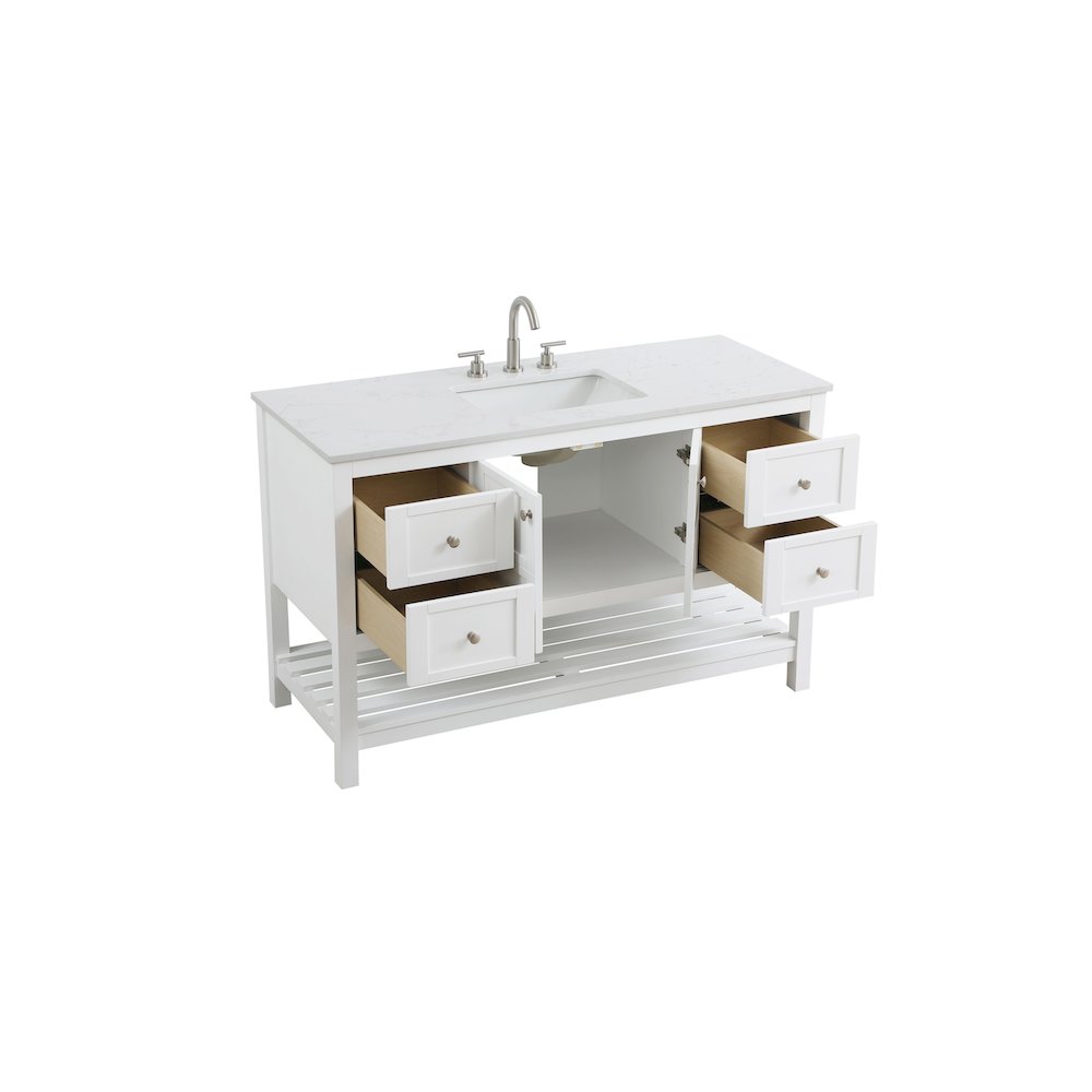 54 inch Single Bathroom Vanity in White