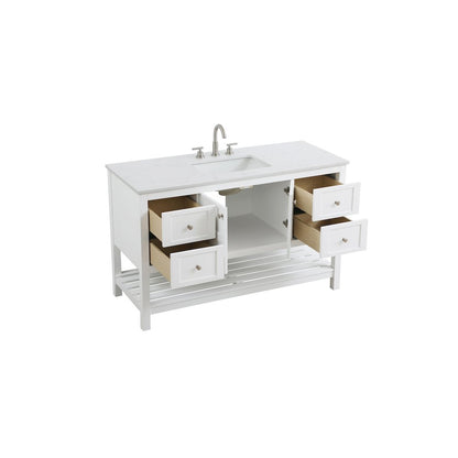 54 inch Single Bathroom Vanity in White