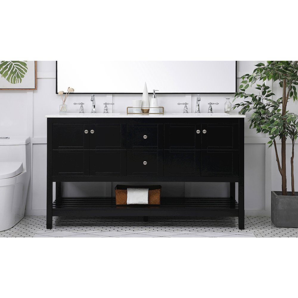 60 inch Single Bathroom Vanity in Black