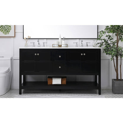 60 inch Single Bathroom Vanity in Black