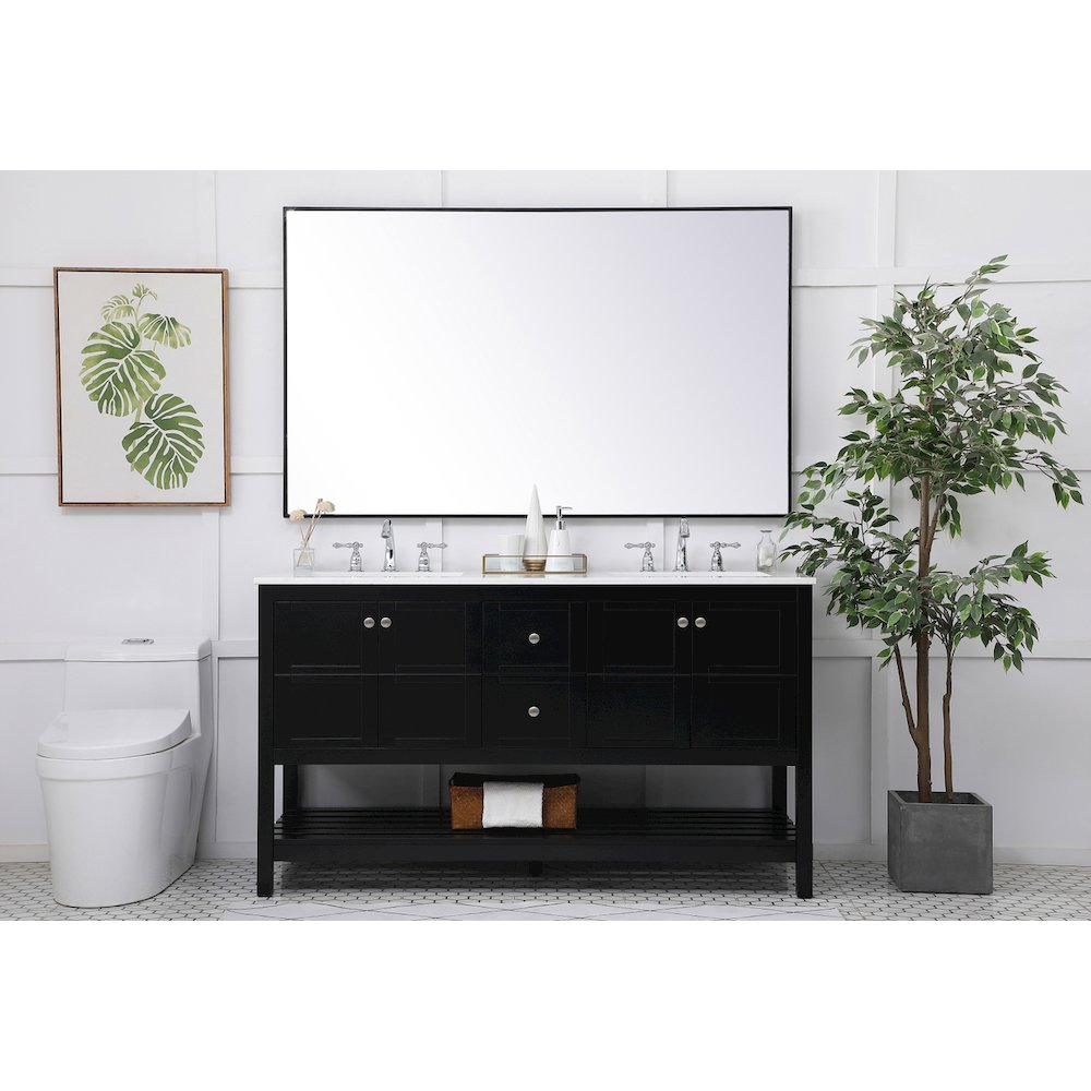 60 inch Single Bathroom Vanity in Black
