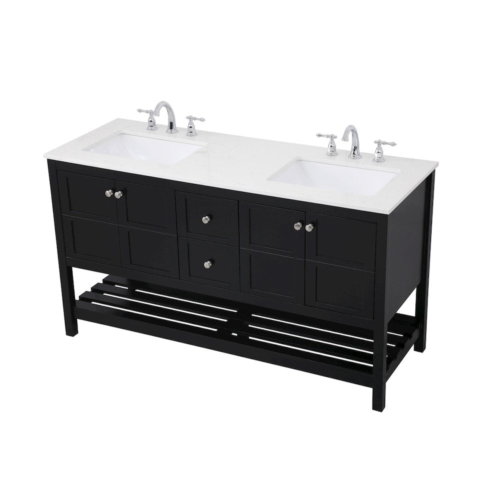 60 inch Single Bathroom Vanity in Black