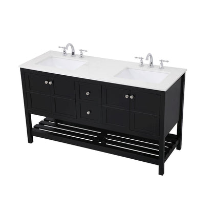 60 inch Single Bathroom Vanity in Black