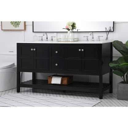 60 inch Single Bathroom Vanity in Black