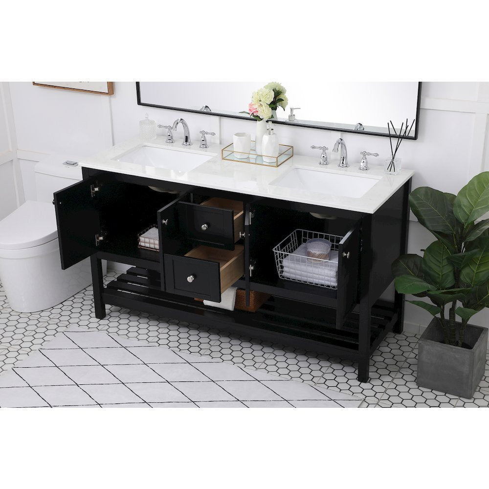 60 inch Single Bathroom Vanity in Black