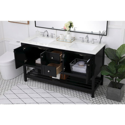 60 inch Single Bathroom Vanity in Black