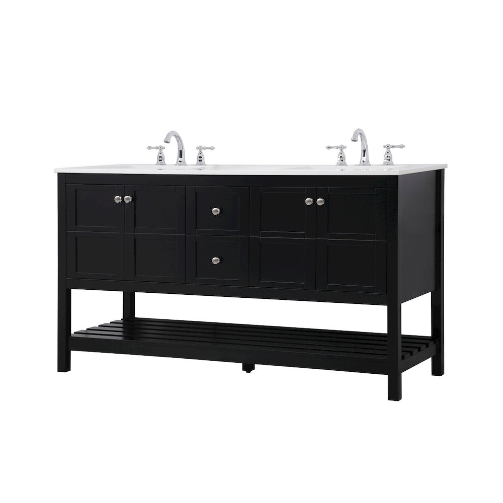 60 inch Single Bathroom Vanity in Black