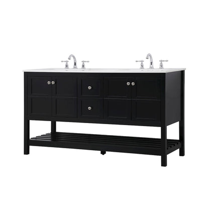 60 inch Single Bathroom Vanity in Black