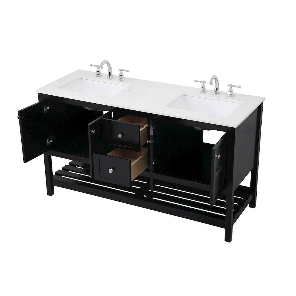 60 inch Single Bathroom Vanity in Black