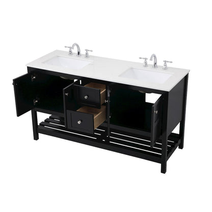 60 inch Single Bathroom Vanity in Black